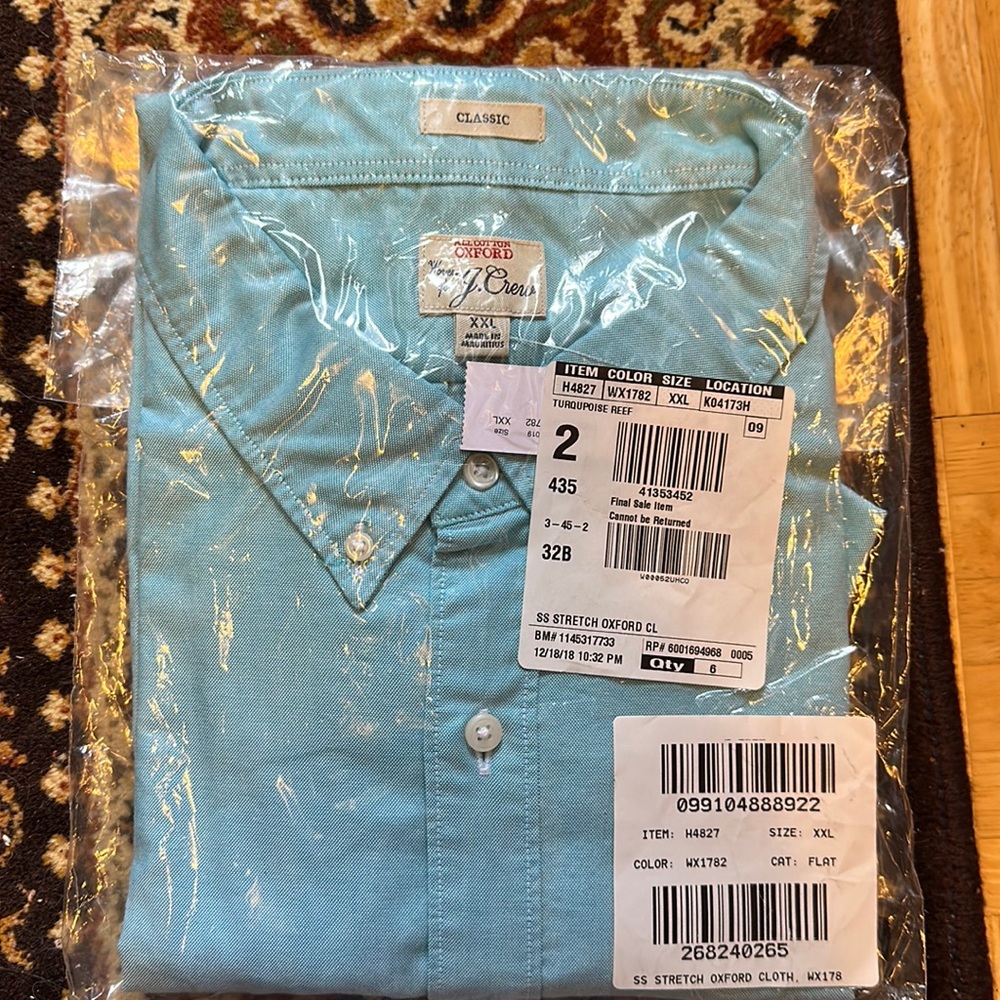 Jcrew NWT Blue men’s button down classic for XXL